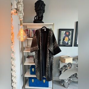 JIBRI Midi Leopard Print Coat (Plus Size; Sizes 20w-28w)